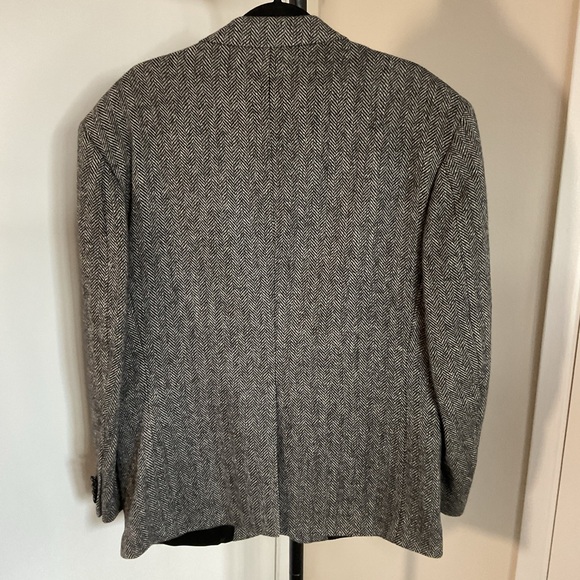 Vintage GGG Clothes 100% Wool Herringbone Sport Coat Blazer Gray 42S Moldova - Picture 4 of 6